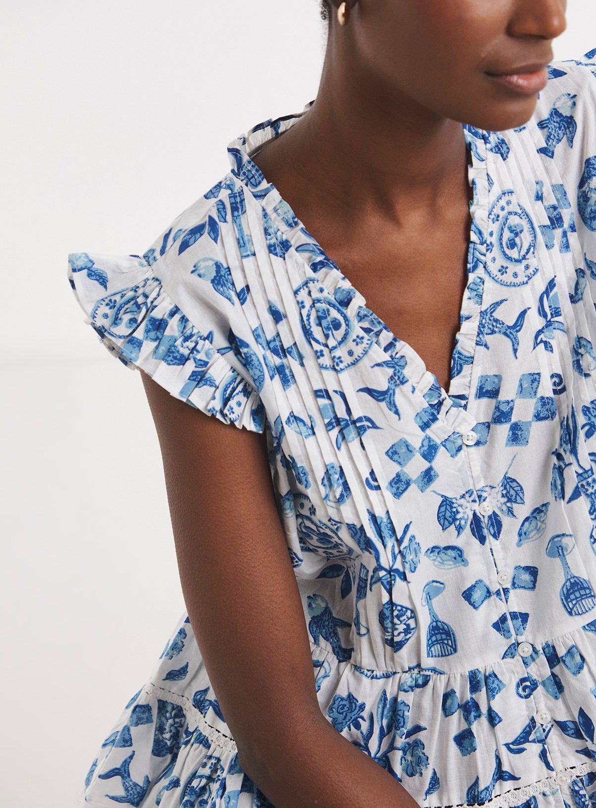 JD WILLIAMS Printed Frill Sleeve Vest 14 - Image 4 thumbnail